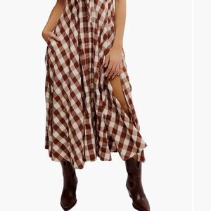 Free People Gingham Seersucker Sundress